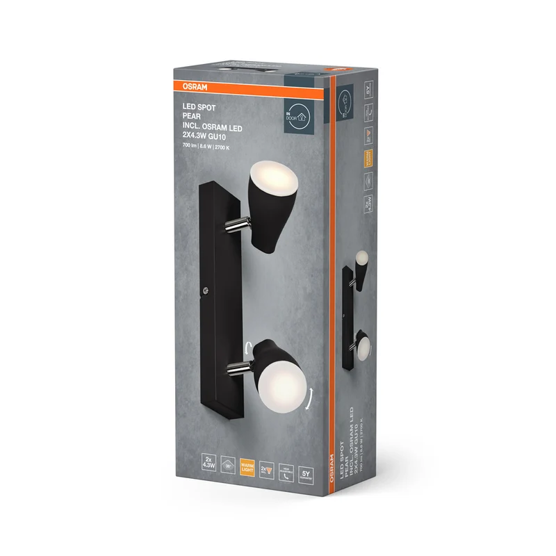 OSRAM LED SPOT PEAR Deckenanbau-Spot, sw, 8,6W, 420lm