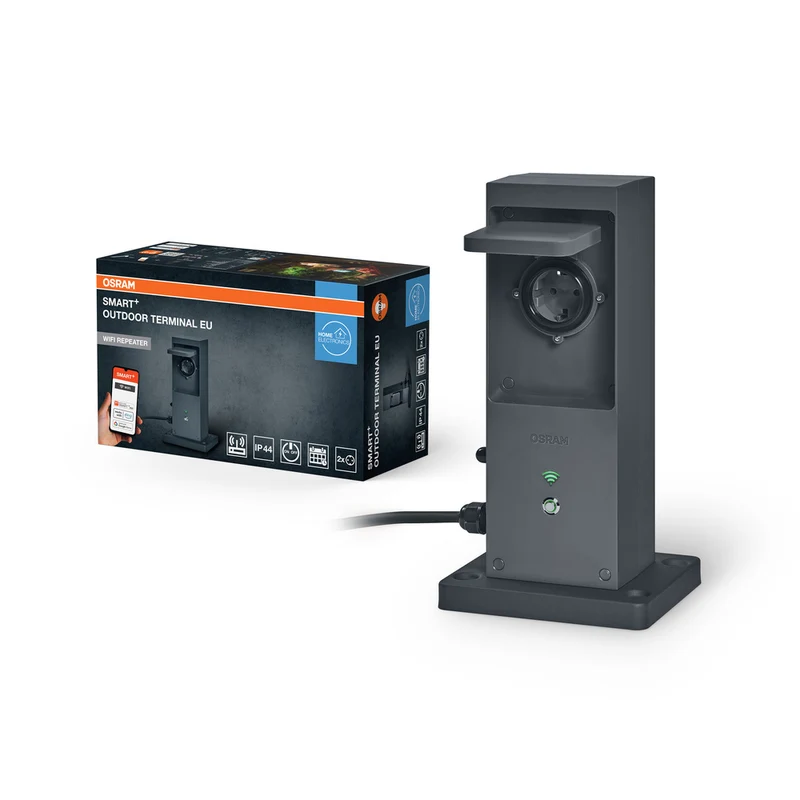 OSRAM SMART+ Wifi Outdoor Terminal inkl. WLAN-Repeater und smarte Steckdosen, Anthrazit, 230V
