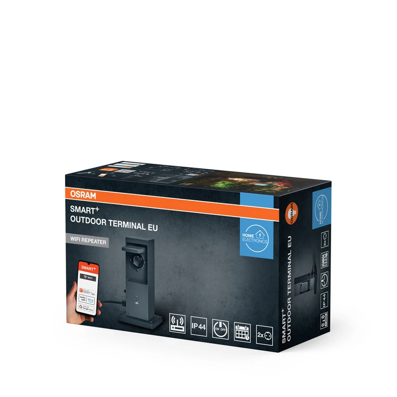 OSRAM SMART+ Wifi Outdoor Terminal inkl. WLAN-Repeater und smarte Steckdosen, Anthrazit, 230V