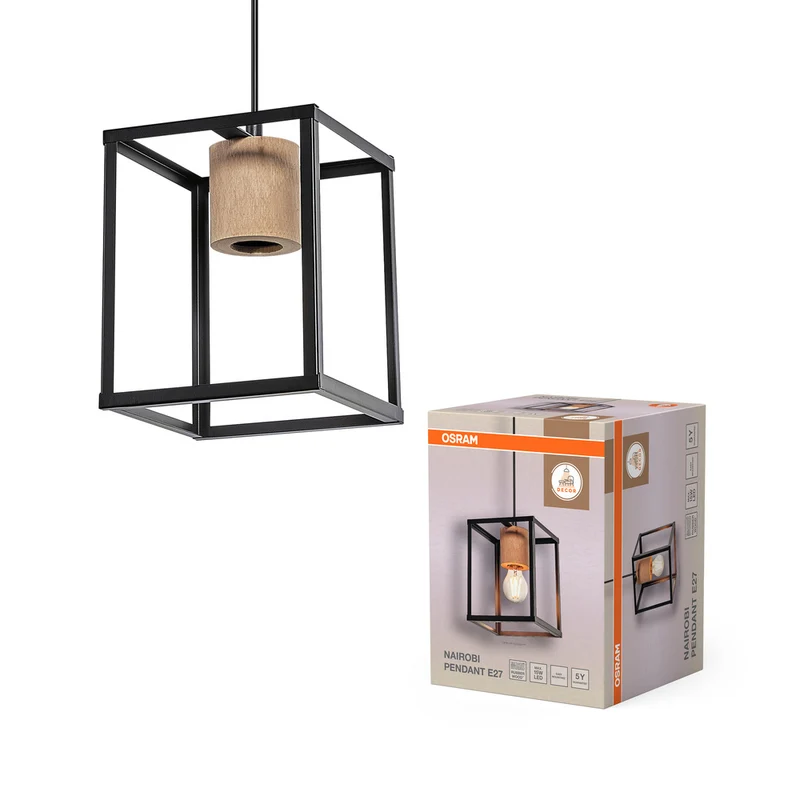OSRAM DECOR Nairobi Pendelleuchte, schwarz, E27-Sockel