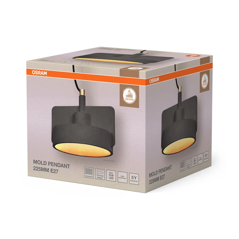 OSRAM DECOR Mold Pendant Pendelleuchte 225MM 1xE27 Dark Gray