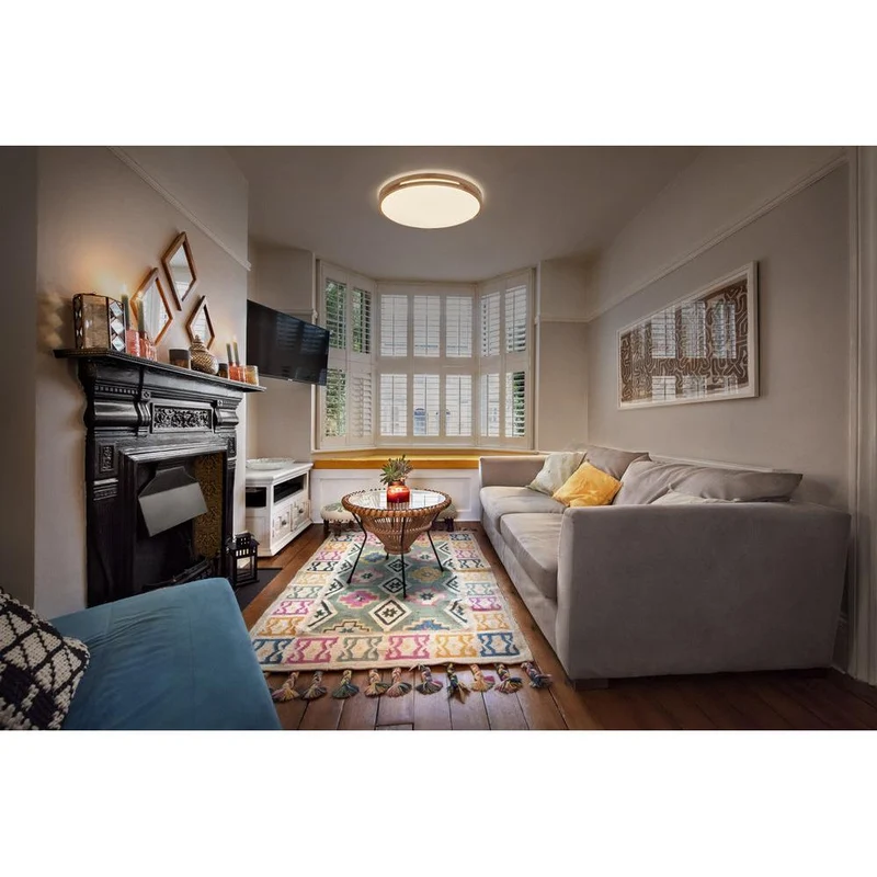 OSRAM ORBIS Woodburry Deckenleuchte dimmbar Click-DIM 24W 390mm Holz