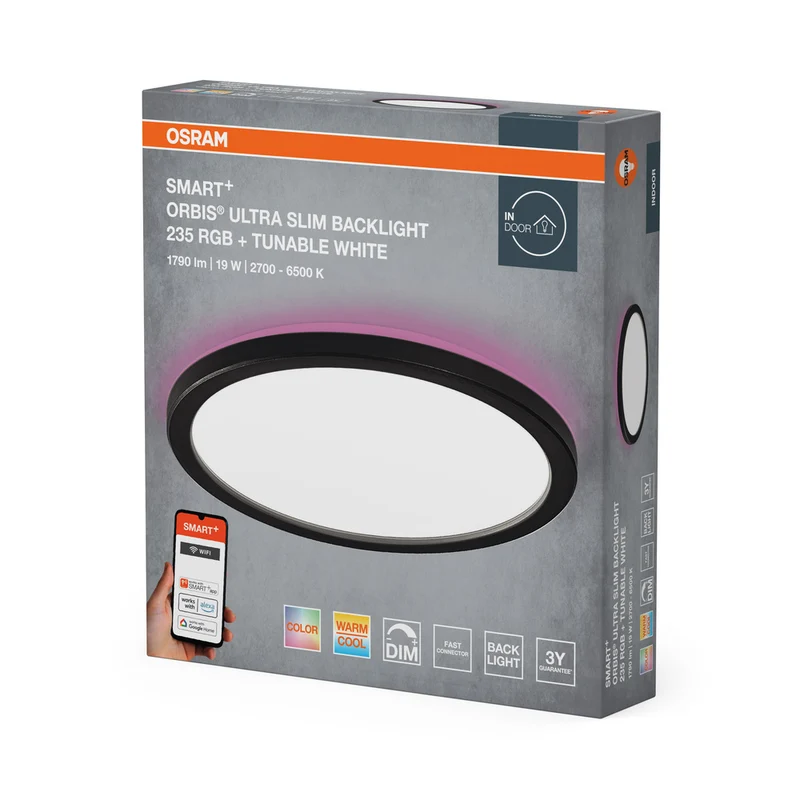 OSRAM SMART+ WiFi-Panelleuchte, black, 19W, 1790lm, 235mm