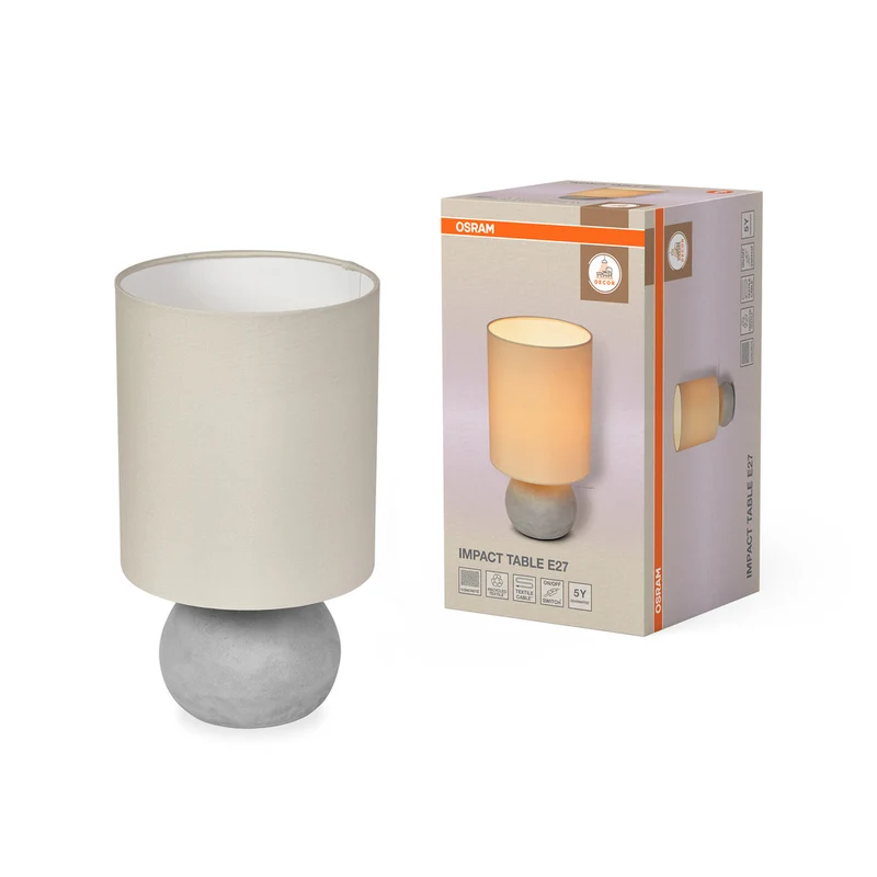 OSRAM DECOR Impact Tischleuchte Beige und Grau, E27