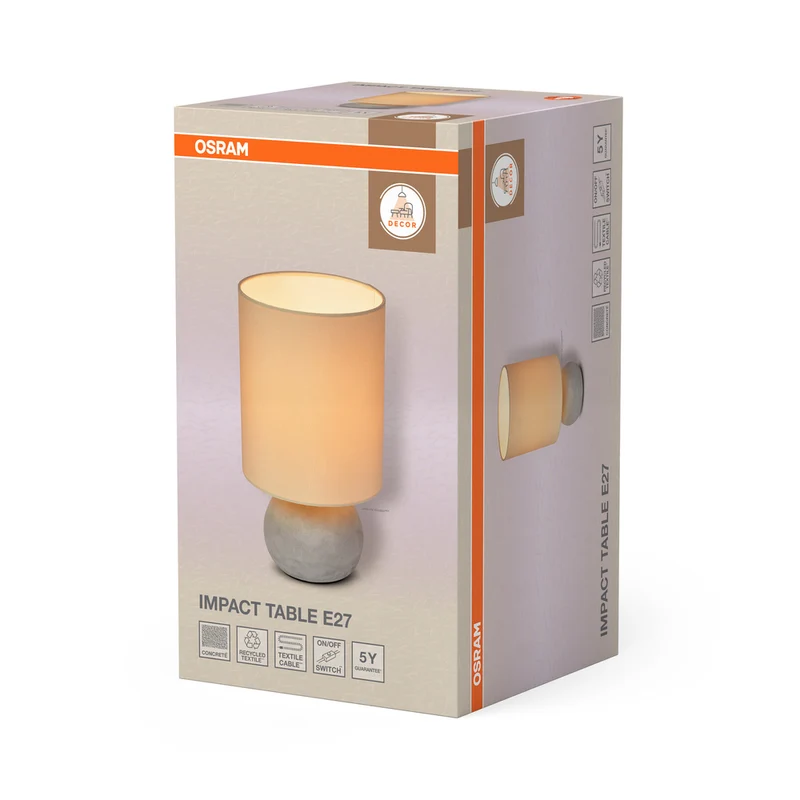 OSRAM DECOR Impact Tischleuchte Beige und Grau, E27