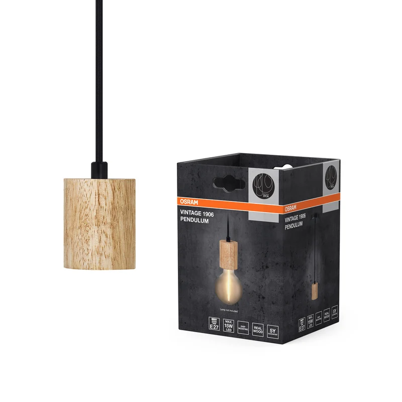 OSRAM Vintage 1906® Pendelleuchte CYLINDER E27, holz