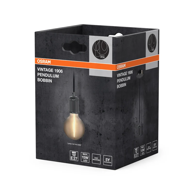 OSRAM Vintage 1906® Pendelleuchte BOBBIN E27, gun metal