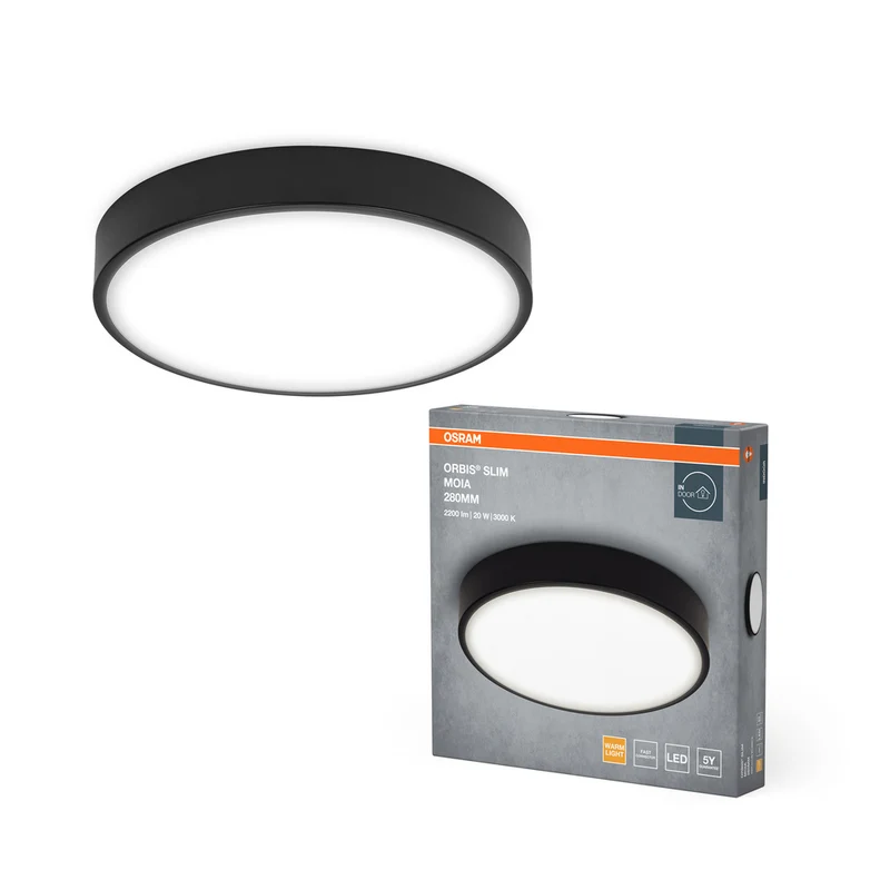 OSRAM ORBIS Slim Moia Deckenleuchte, schwarz, 20W, 2200lm