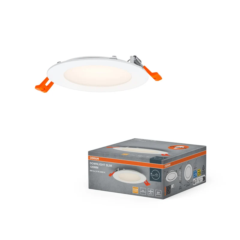 OSRAM RECESS SLIM DOWNLIGHT LED Deckenleuchte, Ø 120mm, 220…240V 8W / 3000K Warmweiß