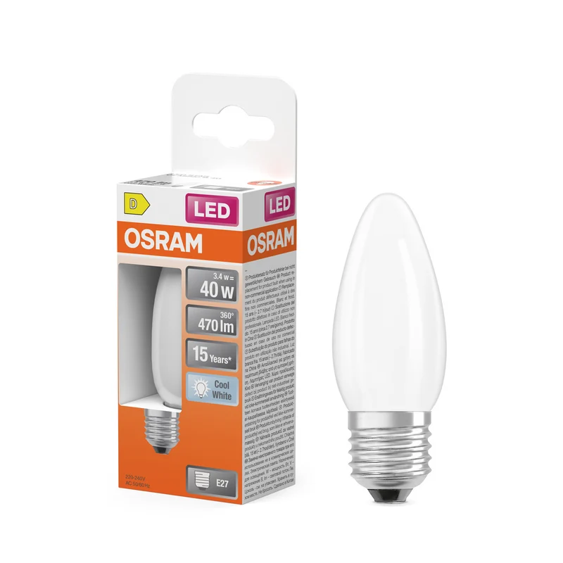 OSRAM LED STAR RETROFIT matt CLB non-dim 4W E27 470LM, E27