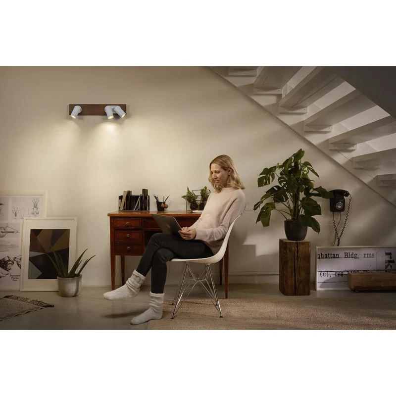 OSRAM DECOR SPOT MERCURY Deckenleuchte, 3 x 3,4W, Holzoptik, weiß