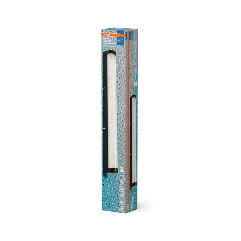 OSRAM ORBIS Tube Badezimmer Spiegel-/Wandleuchte Blasen-Glas 12W 60cm schwarz