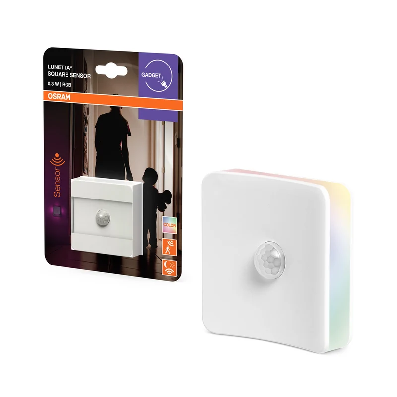 OSRAM LUNETTA SQUARE RGB Nachtlicht mit Bewegungssensor, 0,3W
