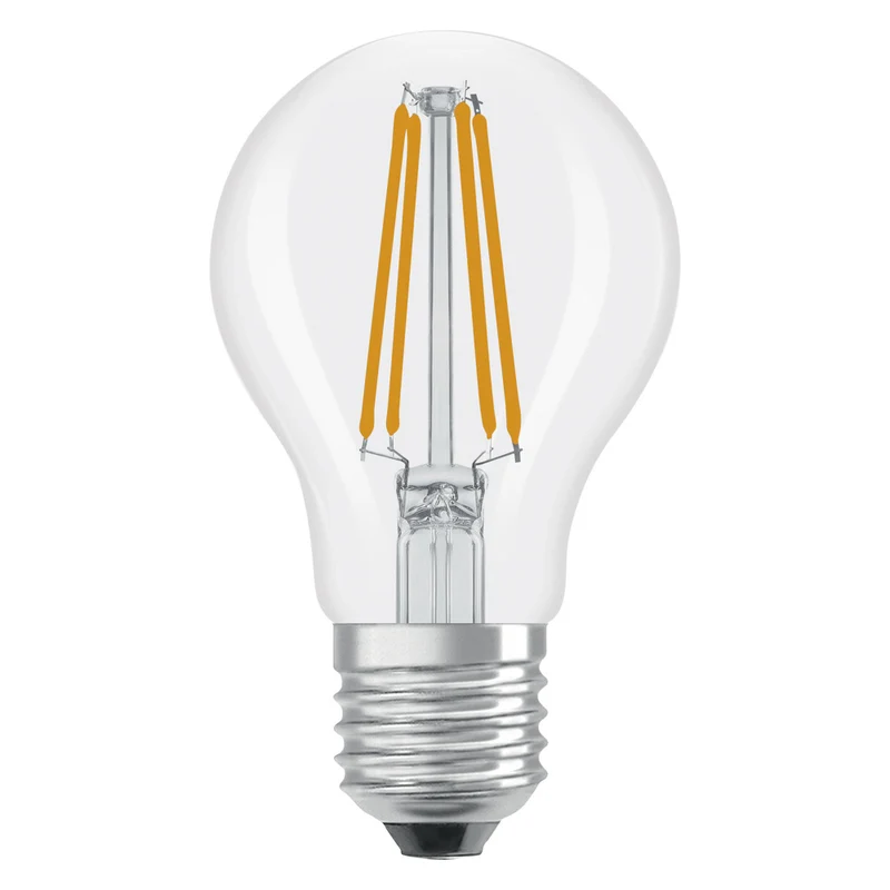 OSRAM Dimmbare LED - Lampen, klassische Kolbenform, 60 Watts Ersatz, E27, A-shape, 2700 Kelvin, Warm weiß, Klares Glas, single Pack