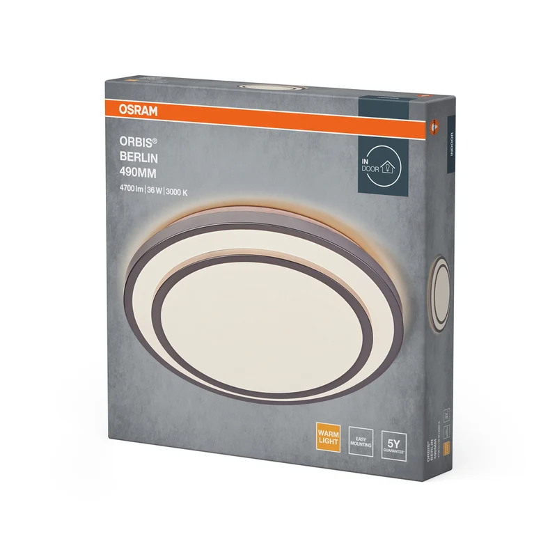 OSRAM ORBIS BERLIN Deckenleuchte, silber, 36W, 4150lm