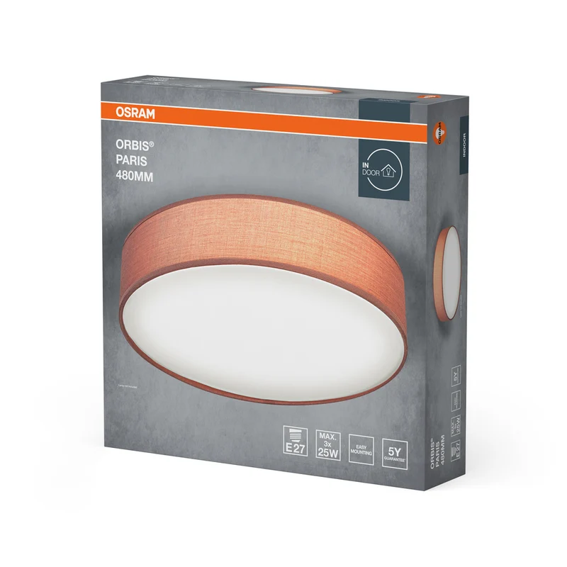 OSRAM ORBIS PARIS Deckenleuchte 480mm, braun, 3xE27