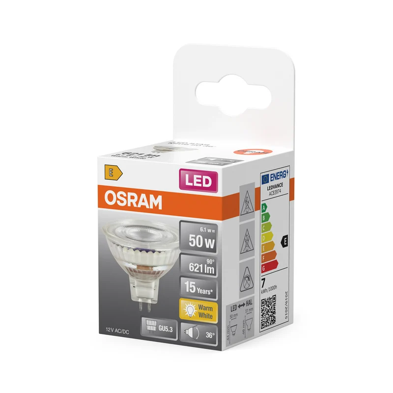 OSRAM LED STAR MR16 12V LED Spot (ex 50W) 6.5W / 2700K Warmweiß GU5.3