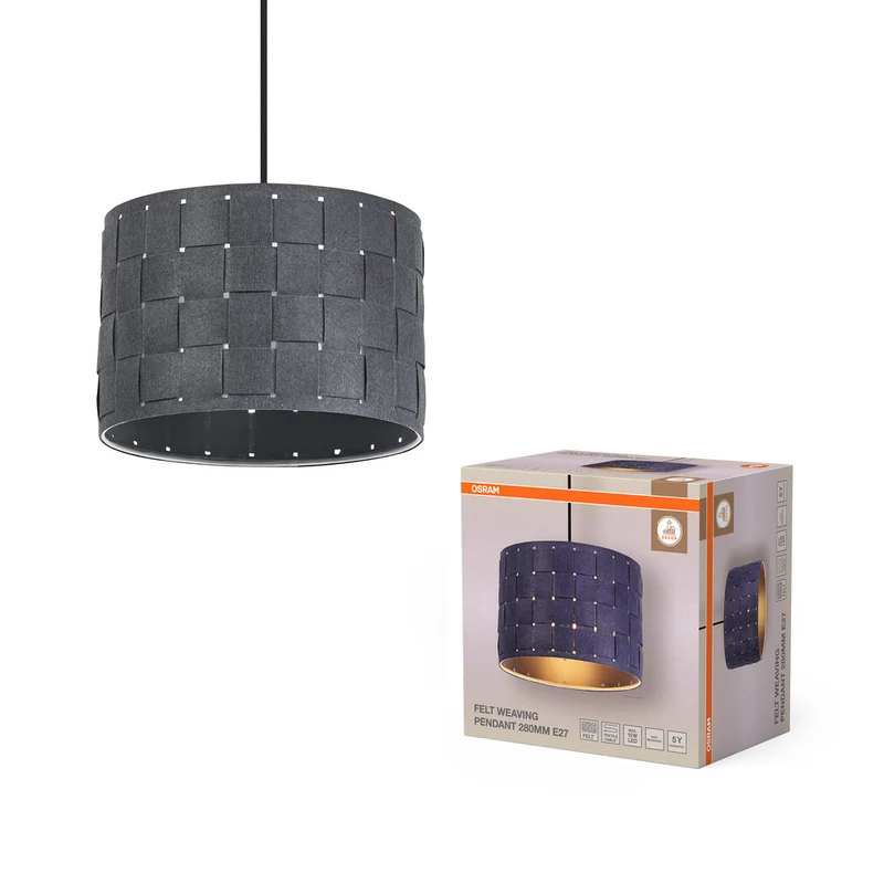 OSRAM DECOR Pendelleuchte Decor Felt Weaving grau, E27, 280 mm