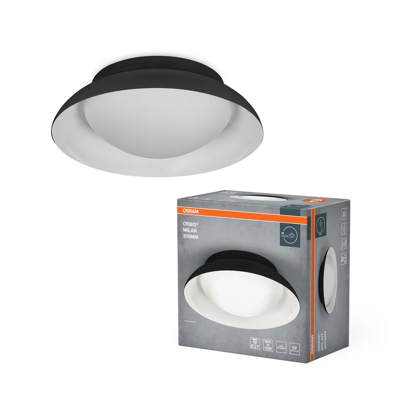 OSRAM ORBIS MILAN Deckenleuchte 305mm, schwarz, 2xE27