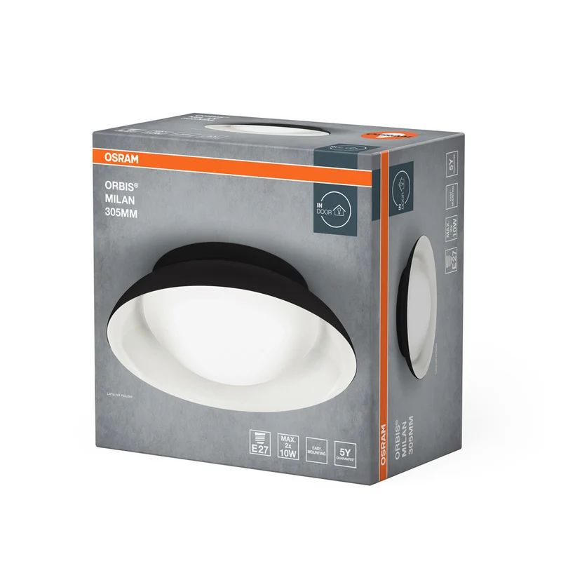 OSRAM ORBIS MILAN Deckenleuchte 305mm, schwarz, 2xE27