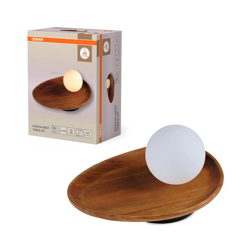 OSRAM DECOR Acacia Nest Tischleuchte 1xG9 Braun