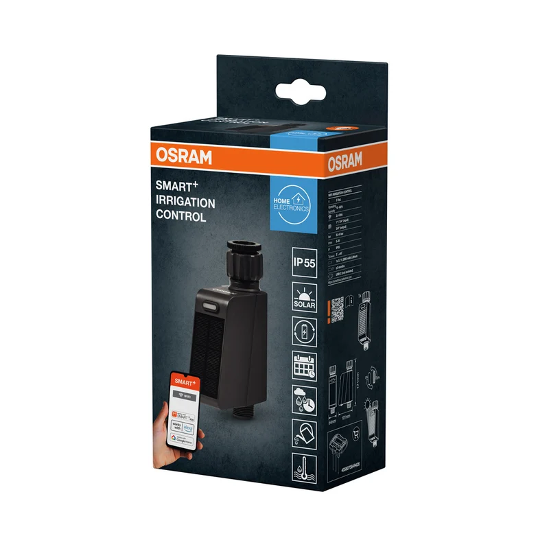 OSRAM SMART+ Wifi smarte Bewässerungssteuerung, Wasserzähler, Solar, Dunkelgrau