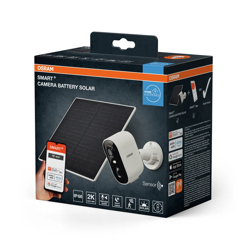 OSRAM Wifi SMART+ smarte Outdoor Überwachungskamera Solar Weiß