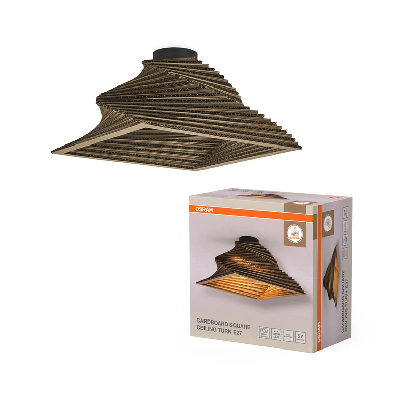 OSRAM DECOR Deckenleuchte Decor Cardboard Square Turn braun