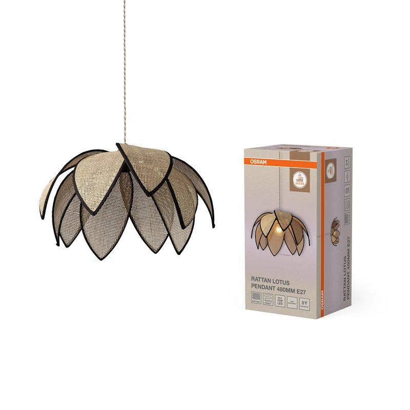 OSRAM DECOR Rattan Lotus Pendelleute E27 Braun