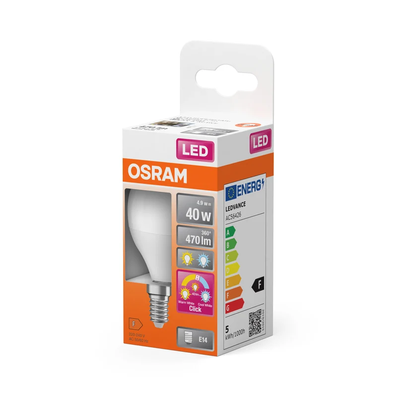 OSRAM LED Superstar Classic Lampe Frosted, 3-Modi, 4.9W, E14 , Warmweiß, Kaltweiß