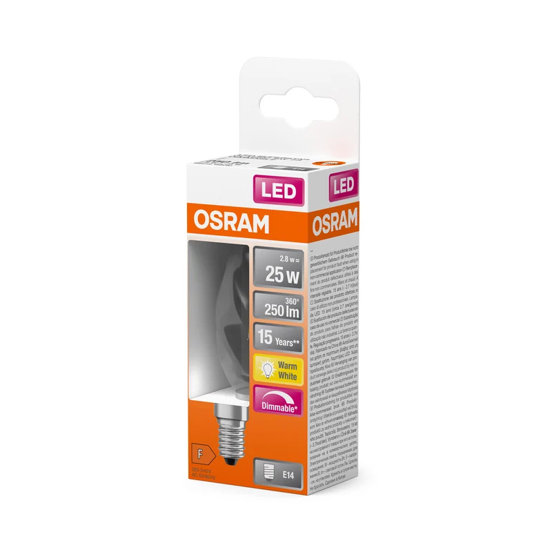 OSRAM LED Superstar Classic Lampe, Minikerze, 2.8W, 250lm , Warmweiß , E14