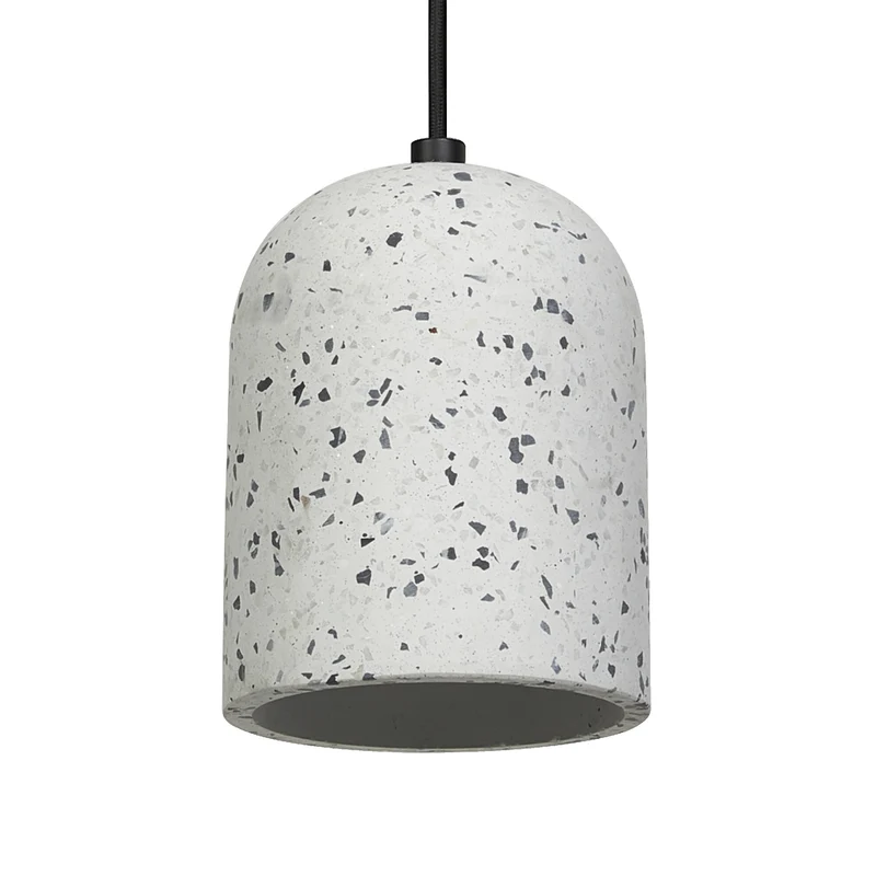 LEDVANCE Decor Pill dekorative Pendelleuchte mit pillenförmigem Lampenschirm, 150mm, mit E27 Fassung, aus weißem Terrazzo, IP20