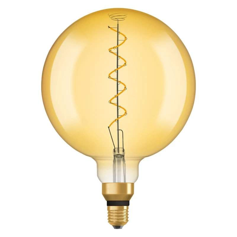 OSRAM VINTAGE 1906® LED Lampe LED CLASSIC GLOBE 4W 820 Gold E27 Silver Socket, 300 lm, 2000 K, Warm Comfort Light
