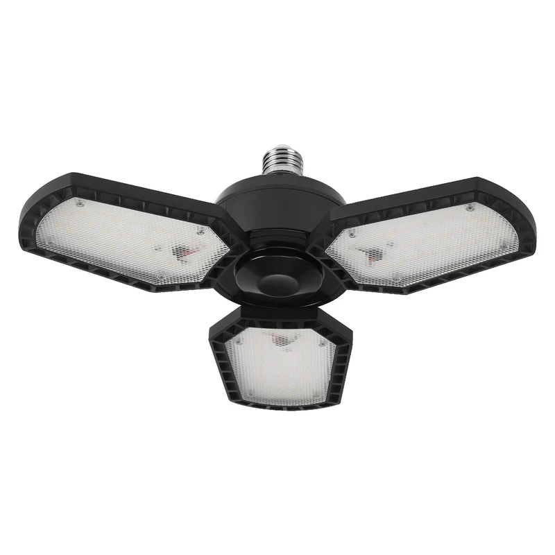 LEDVANCE Highbay Blade Deckenlampe in Schwarz, Aluminium, mit verstellbaren Lichtflügeln, bietet 60 W bzw. 6500 lm in Neutralweiß mit 4000 K, E27 Schraubgewinde, 337. 5 mm Durchmesser, IP20