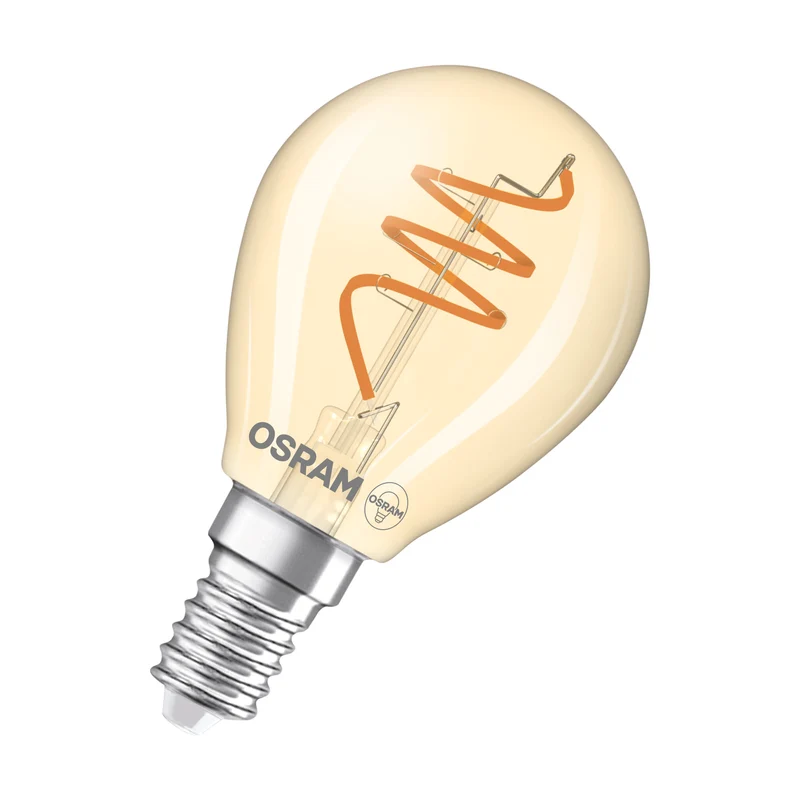 OSRAM Vintage 1906 Classic LED-Lampe Gold, 4.9W, 470lm, 45mm , Comfort warm white , E14