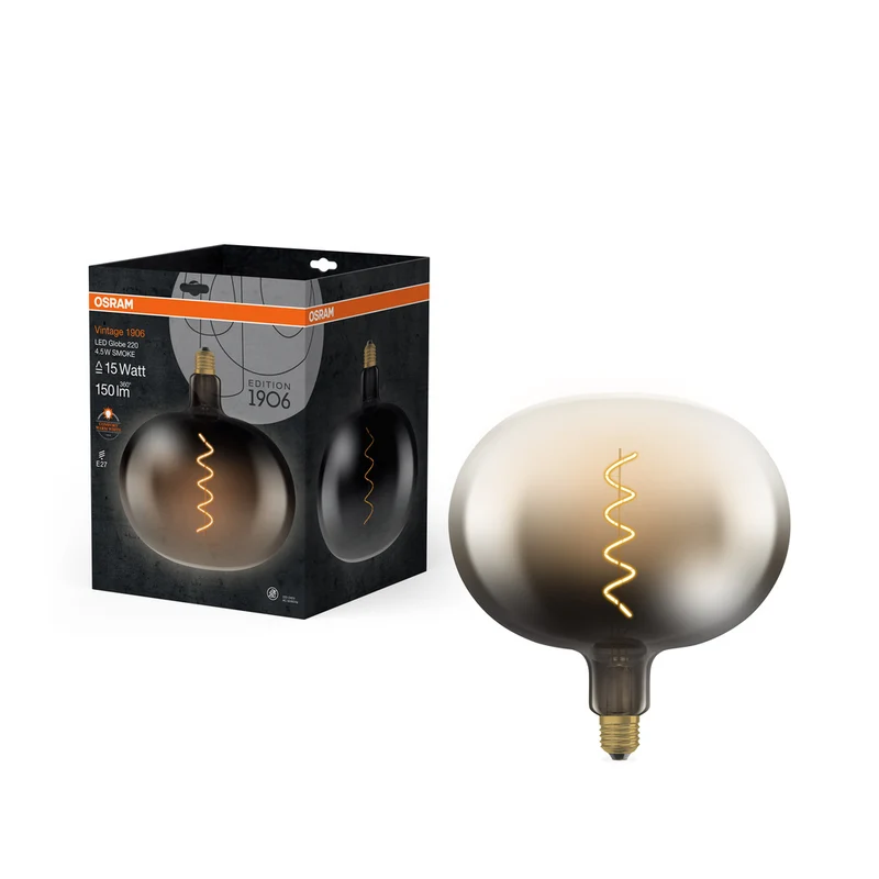 OSRAM Vintage 1906® LED BIG DECORATIVE Globe LED-Lampe Smoke, 4.5W, 150lm , Comfort warm white , E27