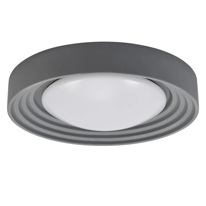 LEDVANCE ORBIS Concrete, graue Beton-Deckenleuchte mit LED, 24. 5W, 1800lm, 3000K freundliches Warmweiß, durch Klicken in 3-Stufen dimmbar, 500mm Durchmesser, IP20 Schutz, für Badezimmer geeignet
