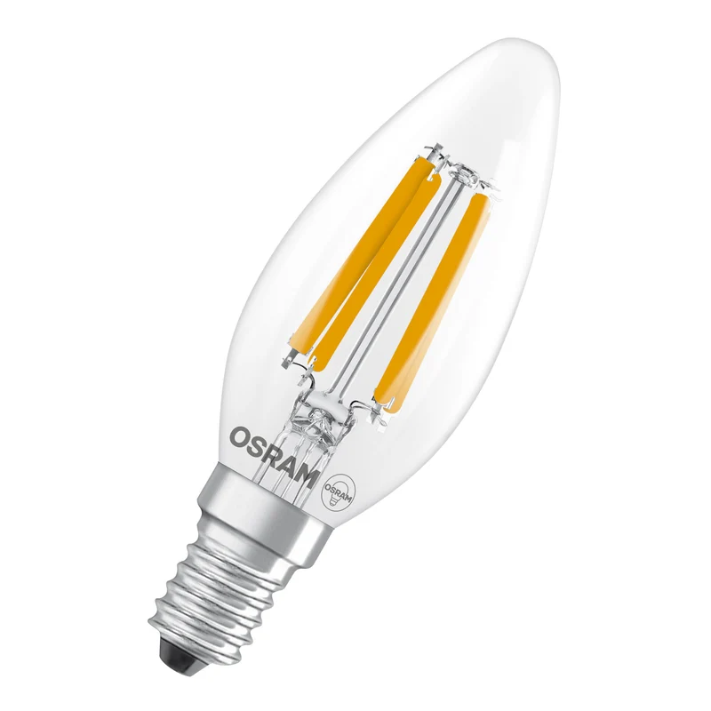 OSRAM LED CLASSIC B ENERGY EFFICIENCY A in B-Form, LED-Lampe, Bleifreies Glas, Klar, 3,8 W, (ex 60 W), 806 lm, Kaltweiß, 4000 K, Energieeffizienzklasse: A, CRI 80