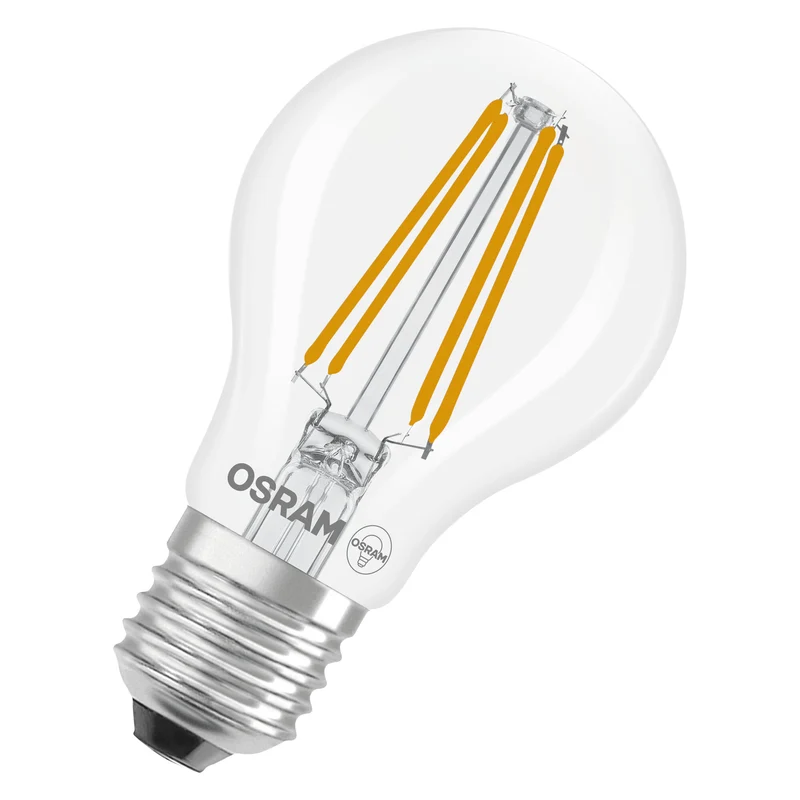 OSRAM LED LAMPS ENERGY CLASS A ENERGY EFFICIENCY FILAMENT CLASSIC A in A-Form, LED-Lampe, Bleifreies Glas, Klar, 5 W, 1055 lm, Kaltweiß, Energieeffizienzklasse: A