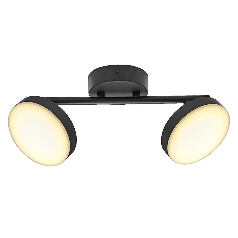 LEDVANCE Decor Spot Moon Leuchte schwarz, 2 verstellbare Leuchtenkopfe, 10. 5 W, 560 lm, 3000 K, Gehäuse aus Metall, funktionales und minimalistisches Design, einfache Montage, LED nicht austauschbar