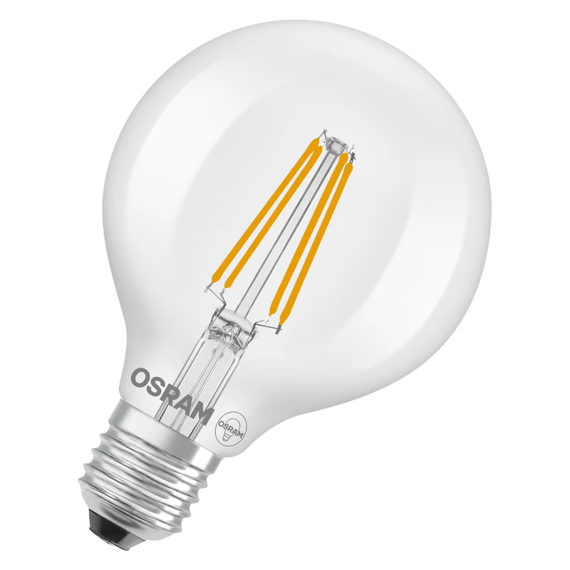 OSRAM LED LAMPS ENERGY CLASS A ENERGY EFFICIENCY FILAMENT CLASSIC Globe , LED-Lampe, Bleifreies Glas, Klar, 2,2 W, (ex 40 W), 470 lm, Warmweiß, Energieeffizienzklasse: A