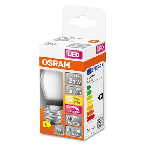 OSRAM STAR+ CLASSIC P GLFR 25 LED-Lampe, 2,2W, 300lm , Warmweiß , E27