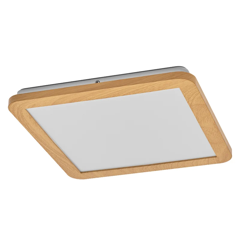 LEDVANCE ORBIS Disc Wand-/Deckenleuchte mit LED, Holzdekor, 22W, 1800lm, 3000/4000K, über Wandschalter mit Click CCT einstellbar, 30x30cm, IP44 Schutz für Badezimmer, Schrauben/Dübel inklusive