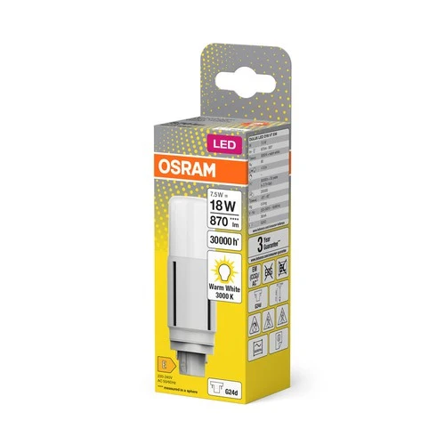 OSRAM DULUX LED-Lampe D18 VT EM, 7,5W, 870lm, 3000K , Warmweiß