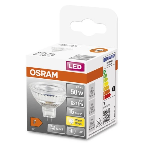 OSRAM LED STAR MR16 12V LED Spot (ex 50W) 6.5W / 2700K Warmweiß GU5.3
