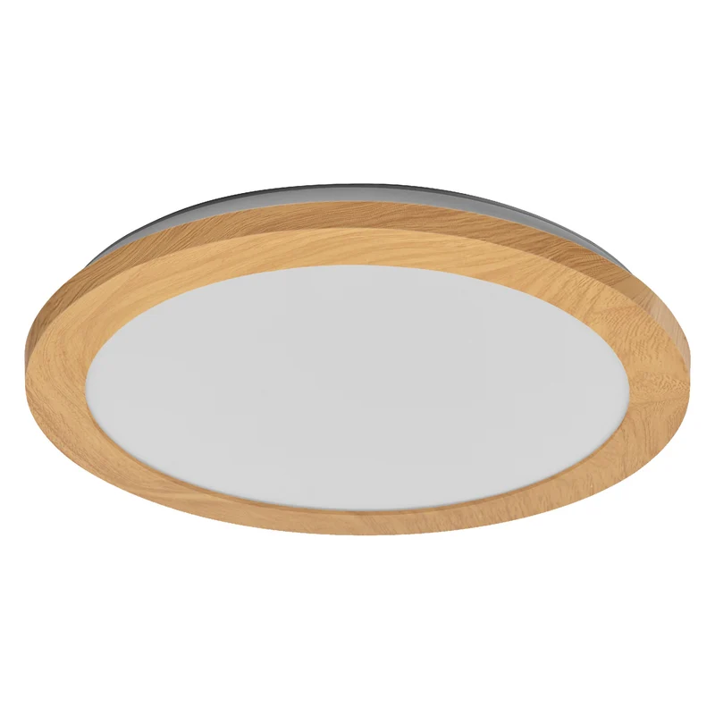 LEDVANCE ORBIS Disc Wand-/Deckenleuchte mit LED, Holzdekor, 22W, 1800lm, 3000/4000K, via Wandschalter mit Click CCT einstellbar, 30cm Durchmesser, IP44 Schutz für Badezimmer, Schrauben/Dübel inklusive