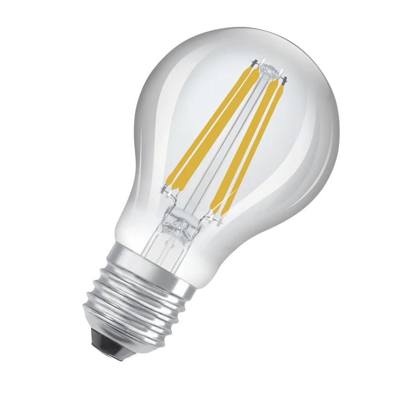 OSRAM LED CLASSIC A ENERGY EFFICIENCY B DIM in A-Form, LED-Lampe, Bleifreies Glas, Klar, 4,3 W, (ex 60 W), 806 lm, Warmweiß, 2700 K, Dimmbar, 50000 h, CRI 80
