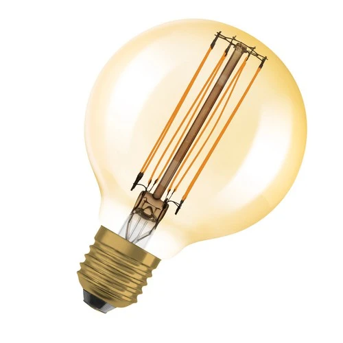 OSRAM Dimmbare LED-Lampen, Vintage-Edition, 40 Watts Ersatz, E27, G80, 2200 Kelvin, Warm Comfort Light, Klares Glas, single Pack