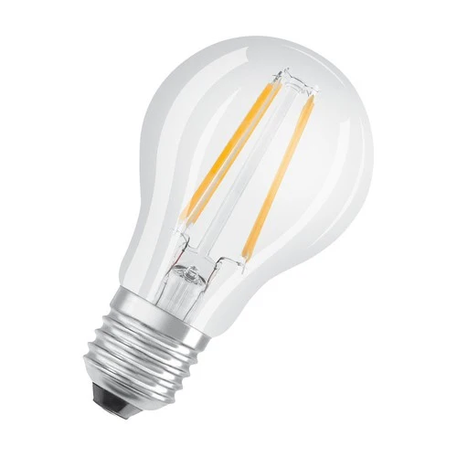 OSRAM LED-Lampen, klassische Kolbenform, 60 Watts Ersatz, E27, A-shape, 2700 Kelvin, Warm weiß, Klares Glas, 2-er Pack