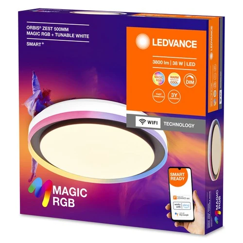 LEDVANCE SMART + WIFI Magic Deckenleuchte, w/s, 38W, 50cm, 1050lm